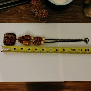 Handmade Necklace with Large Square Charm